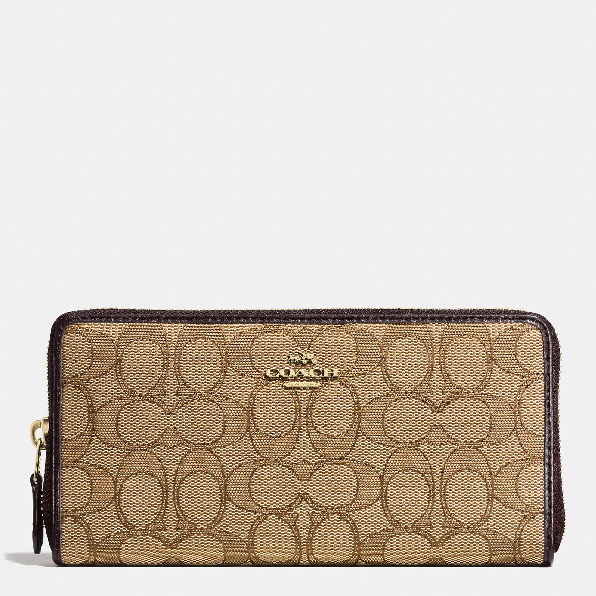 Travel Casual Bag Coach Accordion Zip Wallet In Signature Canvas | Coach Outlet Canada